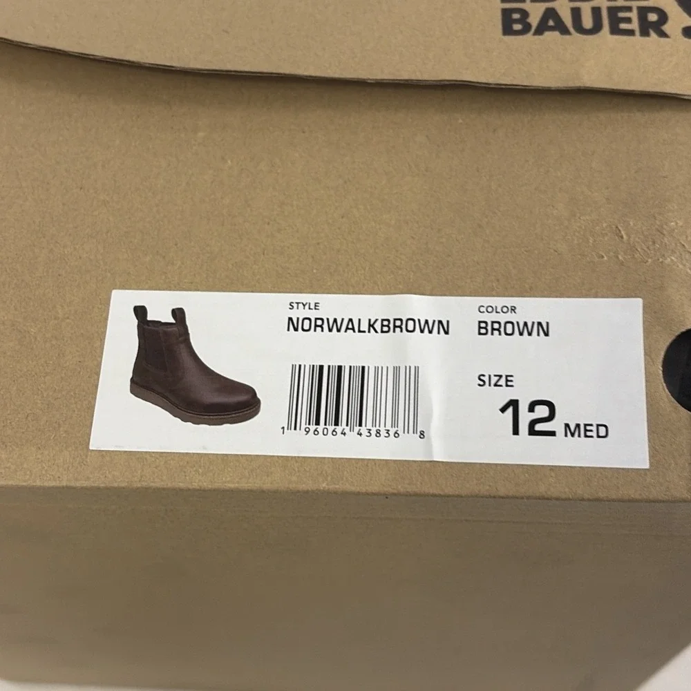 Eddie Bauer Norwalk Chelsea Boots Mens 12 Medium Brown Slip On NEW!